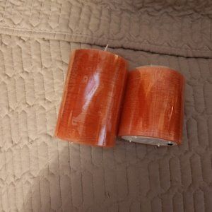 2 Luminara Moving Flame Pillar Flameless LED Candle, Scalloped Edge Real Wax